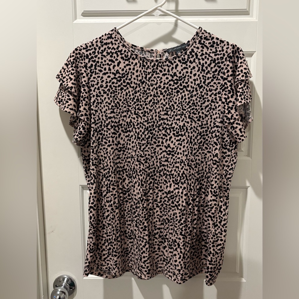 Adrianna Papell Pink and Black Patterned Blouse